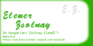 elemer zsolnay business card